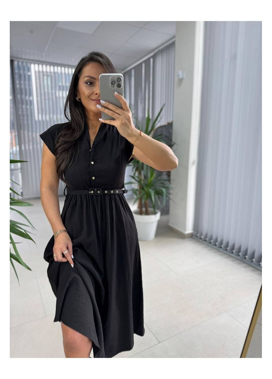 Черное платье Garna однотонное