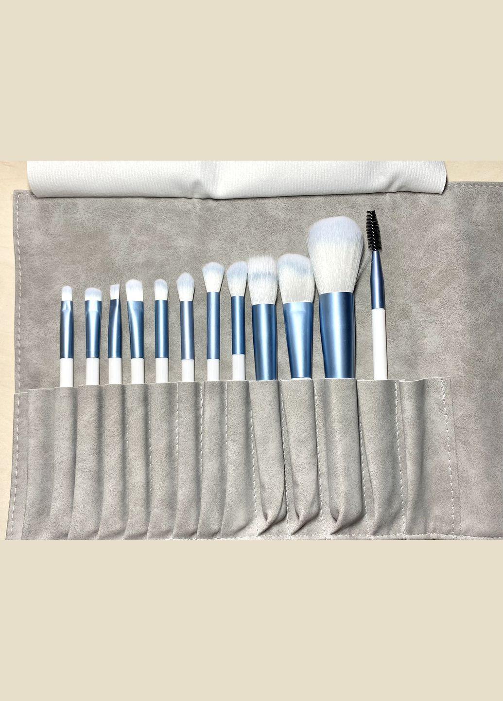 Набор кистей для макияжа Morandi, 12 штук в чехле Голубой (код: mu12OL) Beik-Morandi (331613636)