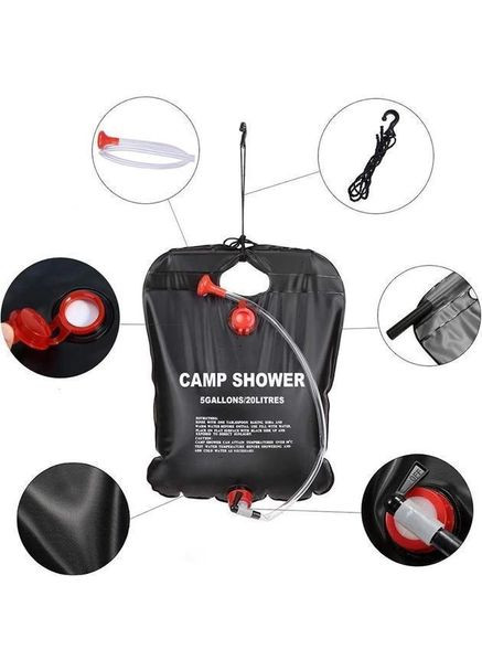 Душ для кемпінгу Camp shower на 20 л, Чорний Art (290011896)