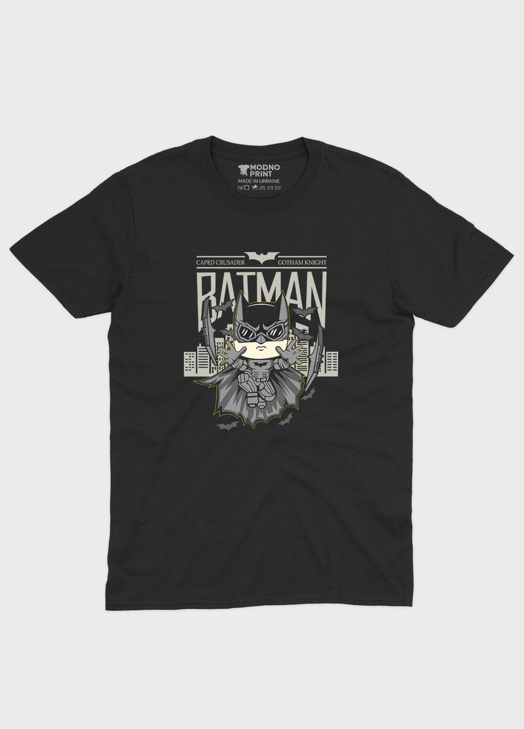 Черная мужская футболка с принтом супергероя - бэтмен (ts001-1-bl-006-003-037) Modno