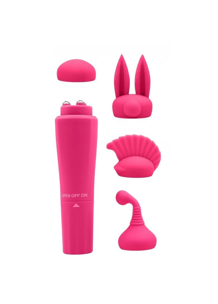 Вибратор для клитора с насадками Sweet Breeze, розовый, 10 х 2.6 см Chisa (303877535)