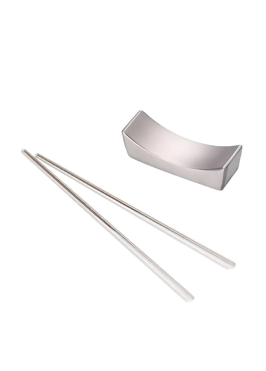 Комплект срібної матової підставки та паличок для суші срібло для дому ресторанів, кафе. REMY-DECOR (293152710)