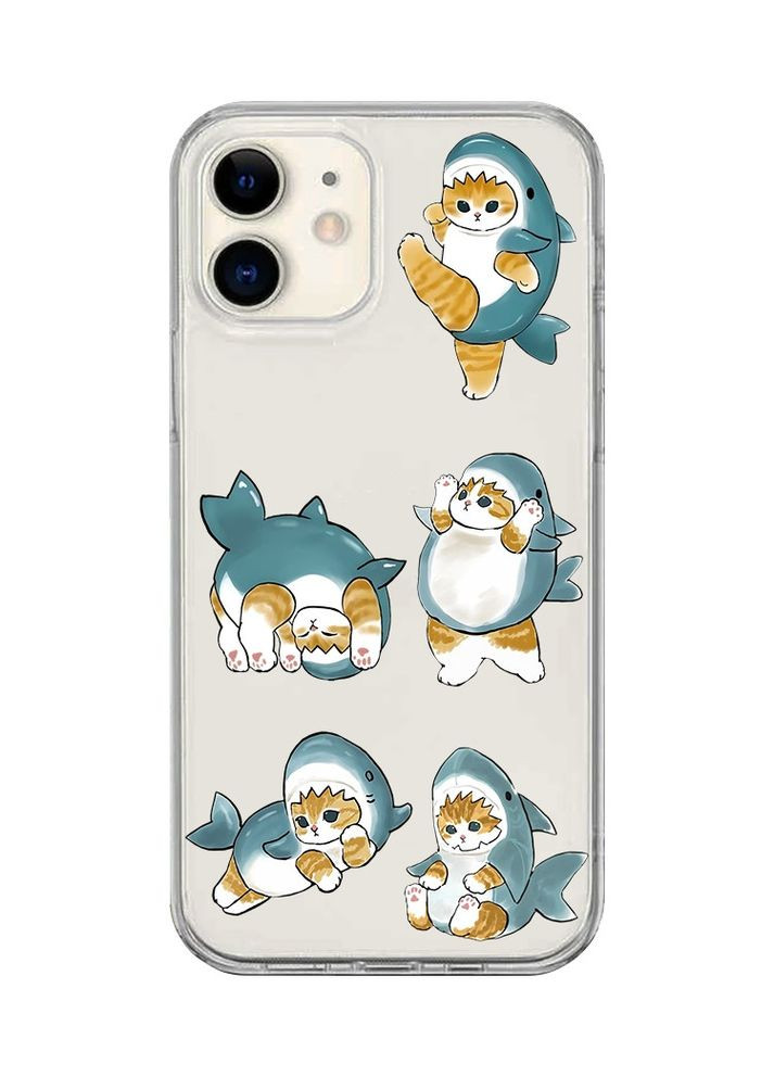 Чехол на iPhone 12 mini:: Котенки акулы (принт 381) Creative (355404582)