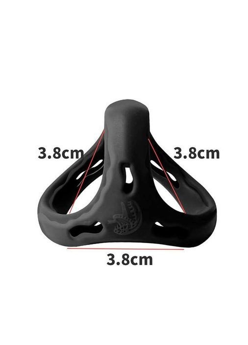 Чорне потрійне ерекційне кільце на пеніс і мошонку "Love To Love Flux Ring" No Brand (368893546)