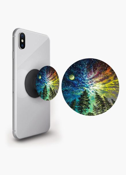 Попсокет тримач для смартфона (Popsockets) Абстракція Чорний No Brand (302084105)