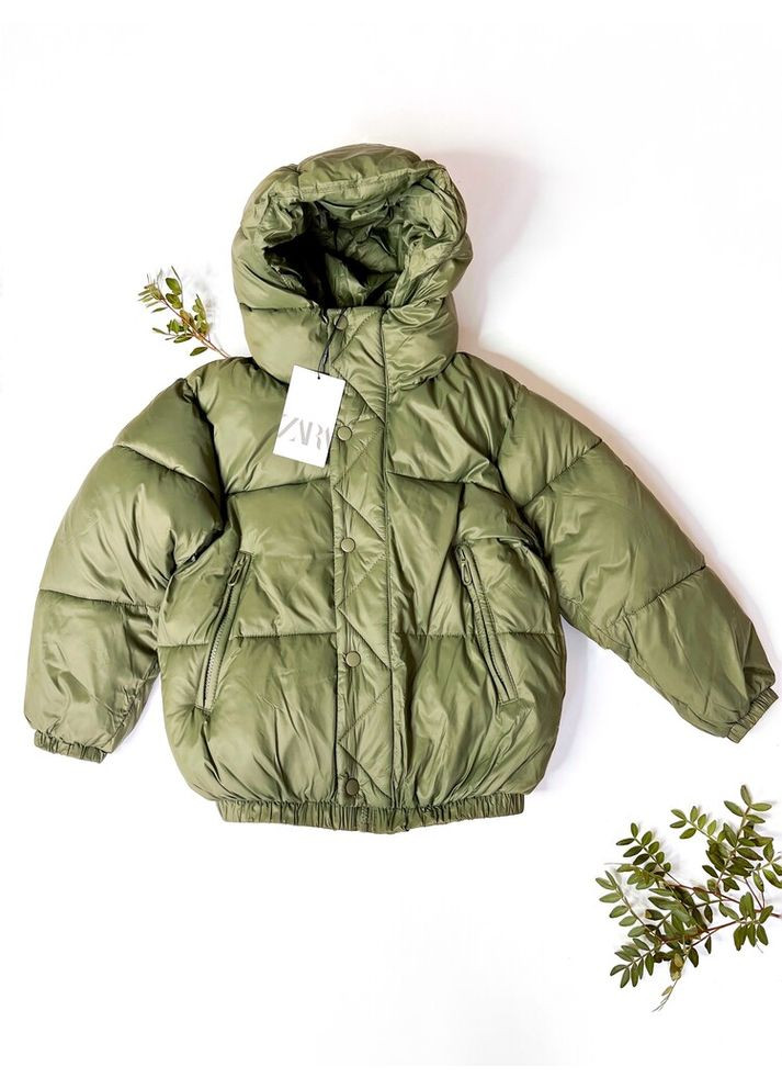 Оливкова (хакі) демісезонна куртка 152 см хакі артикул л184 Zara