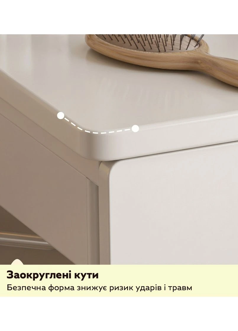 Туалетний столик RIAS D92A з дзеркалом і 2 ящиками 126x80x40 см White (3_08176) No Brand (396395151)