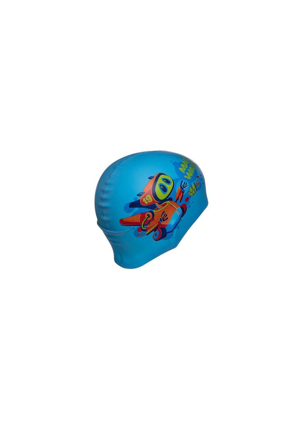 Шапочка для плавания детская Junior Mad Bot M057915 Голубой (60444165) Mad Wave (293257404)