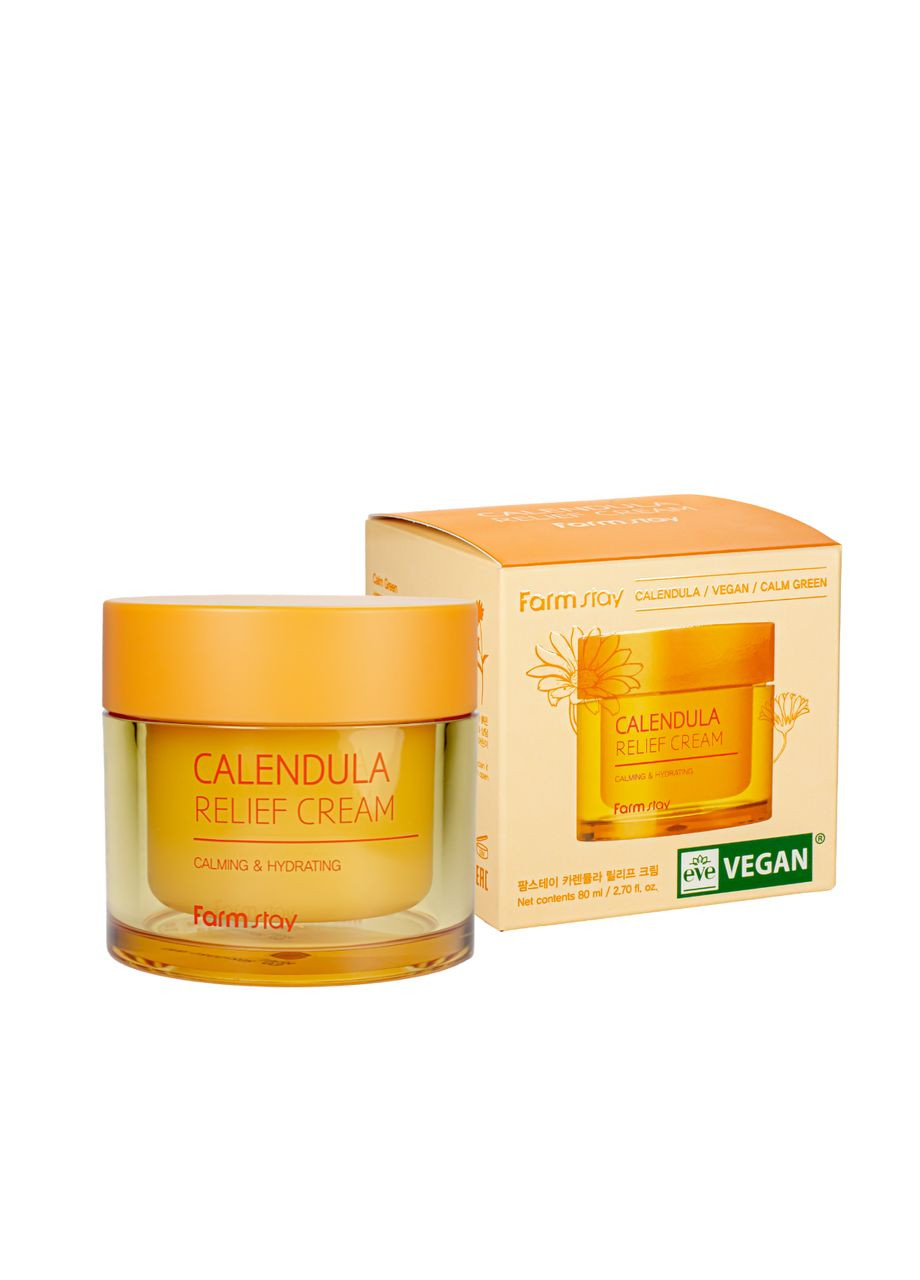 FarmStay Крем для обличчя відновлюючий Calendula Relief Cream з календулою, 80 мл — Крем, Південна Корея (302724919)