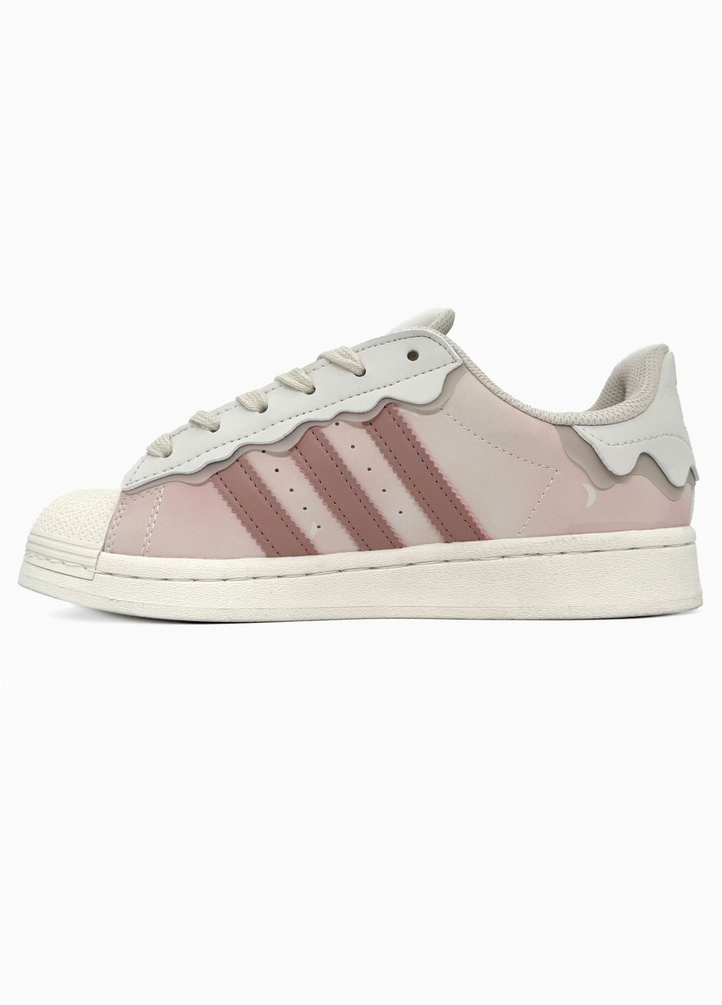 Кросівки жіночі Adidas Superstar beige white pink | Адідас Суперстар бежеві білі рожеві No Brand бежеві демісезони (316091186)
