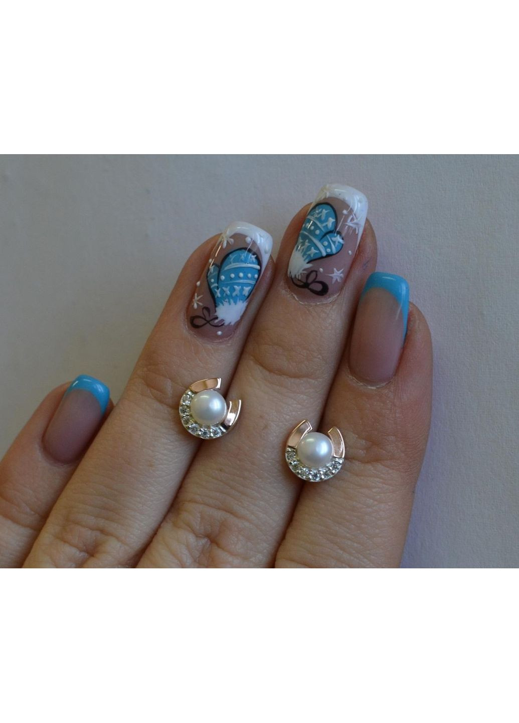 Сережки гвоздики з жемчугом Silver Style (367112301)