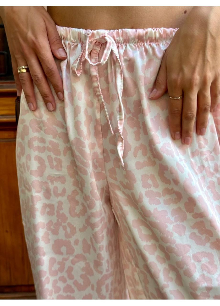 🐾 Тренд сезона! Шелковые штаны-палаццо с розовым лео-принтом – ультралегкий шик 💖 Размерная сетка в описании DK/DL Мода без кордонів (358883321)