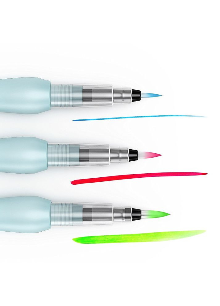 Набір пензликів з резервуаром для води (Water Brush Pen) 3 штуки Worison (322635025)