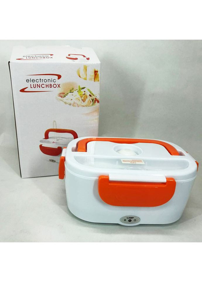 Ланч бокс електричний із підігрівом Lunch Heater 220V Pro, контейнер для їжі з відсіками. Колір: помаранчевий No Brand (365813033)