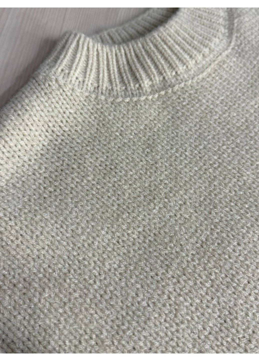 Бежевий демісезонний светр жіночий fancy matinee 539 оверсайз однотонний No Brand