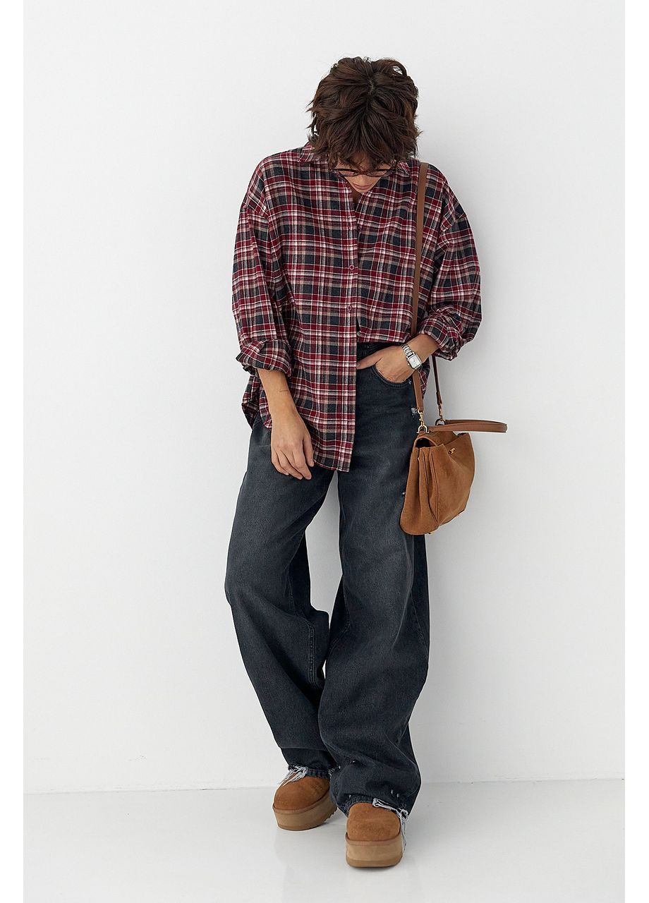 Темно-красная кэжуал рубашка Lurex