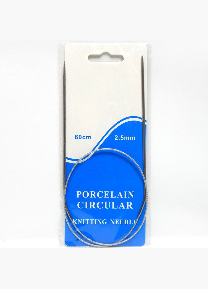 Спиці для в'язання кругові, на тросику, метал, 60 см, 2,5 мм No Brand (340486561)