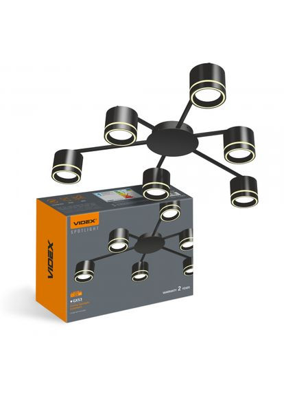 Светильник под лампу 6xGX53 черный накладной VL-SPF21B-BP Videx (370247719)