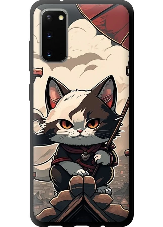 TPU черный чехол 'Япония - кот на крыше' для Endorphone Samsung Galaxy S20 (278239133)