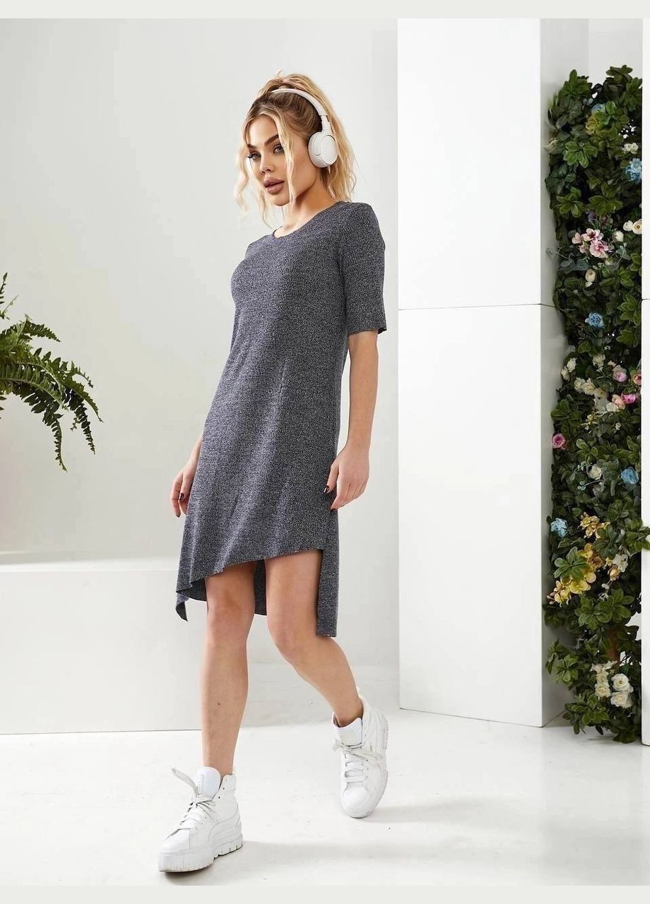 Графітова повсякденний, кежуал жіноча сукня асиметрична Style Point однотонна