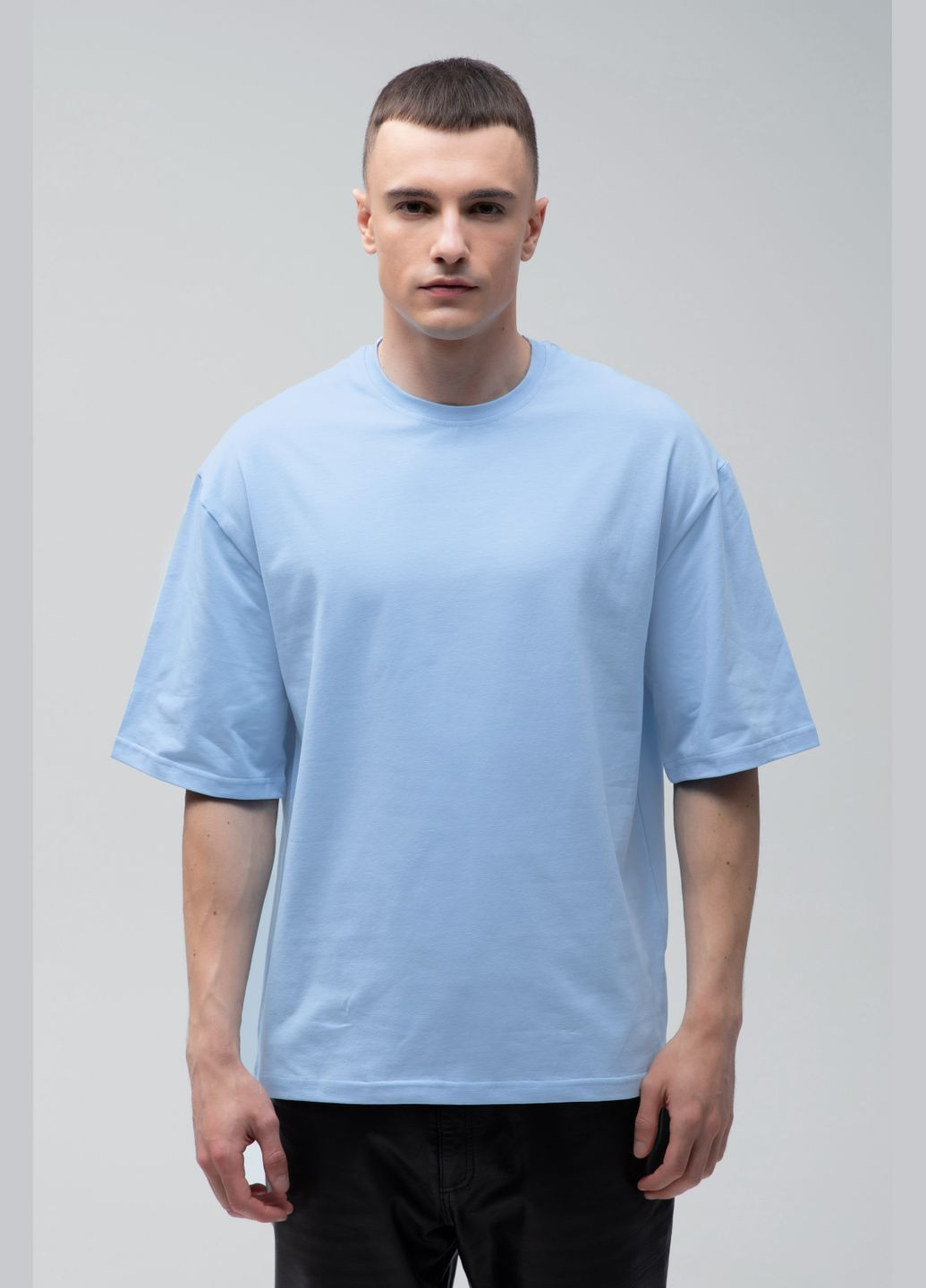 Комбинированная набор оверсайз мужских футболок 3шт, бежевый/голубой/темно-синий (u0104m-3pack2) с коротким рукавом RAY Oversize