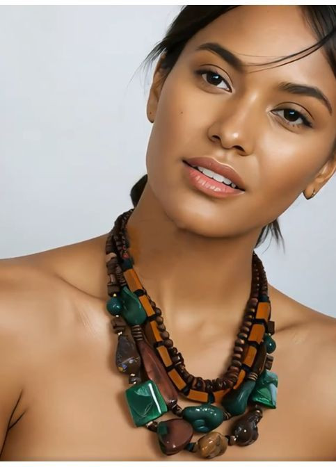 Кольє намисто акцентне кольє Дерев'яне No Brand (371133861)