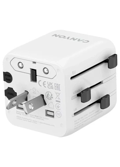 Переходник Travel Adapter OnTour One EU/UK/US/AUS White (CNS-TA1005W) Canyon (396881550)