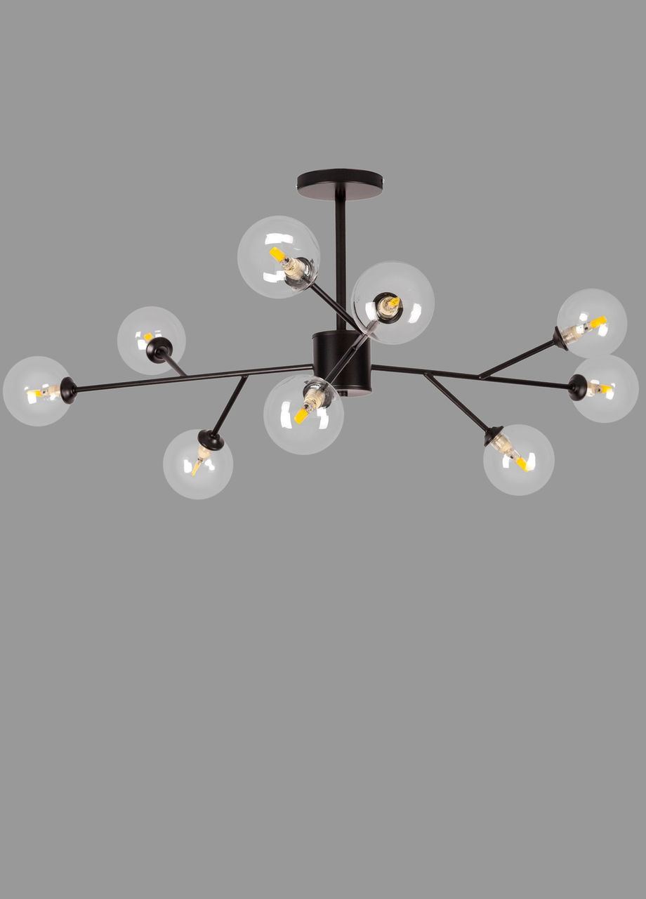 Чорна сучасна люстра на 9 ламп (52-9806-9 BK+CL) No Brand (370072520)