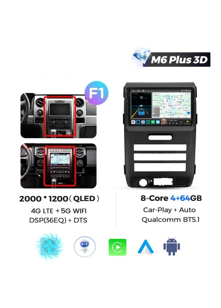 Штатная магнитола M6 Plus Ford F-150 (2007-2014) M6 Plus 360° 2k 4Gb+64Gb F1 CarPlay QleD Mekede (384272779)