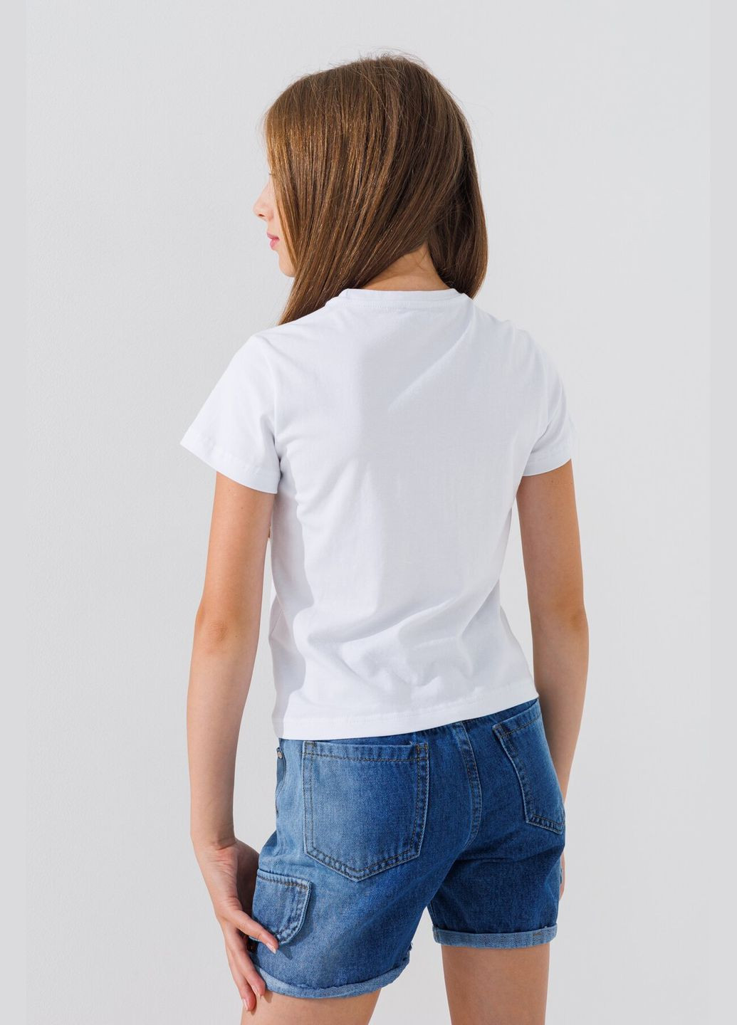 Белая летняя футболка патриотическая детская s-p-kb02302-fl 116 см белый (2000990627209s) shop (2000990627209) Demos