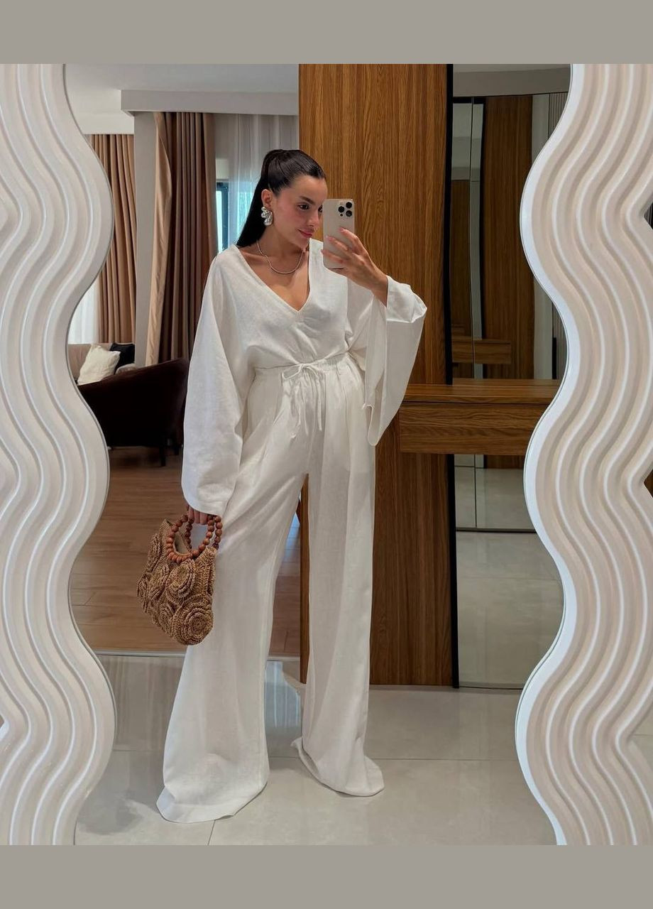 Молочный летний женский комплект свободного кроя Avanti