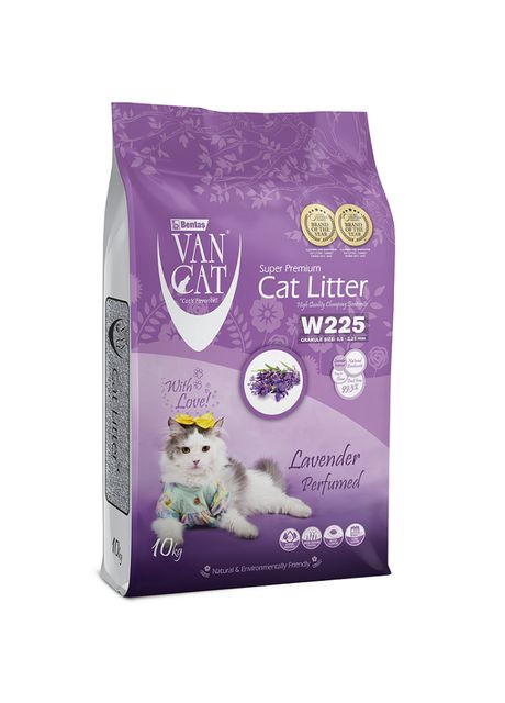 Бентонитовый наполнитель VanCat Lavender для туалета, 10 кг Van Cat (338198384)