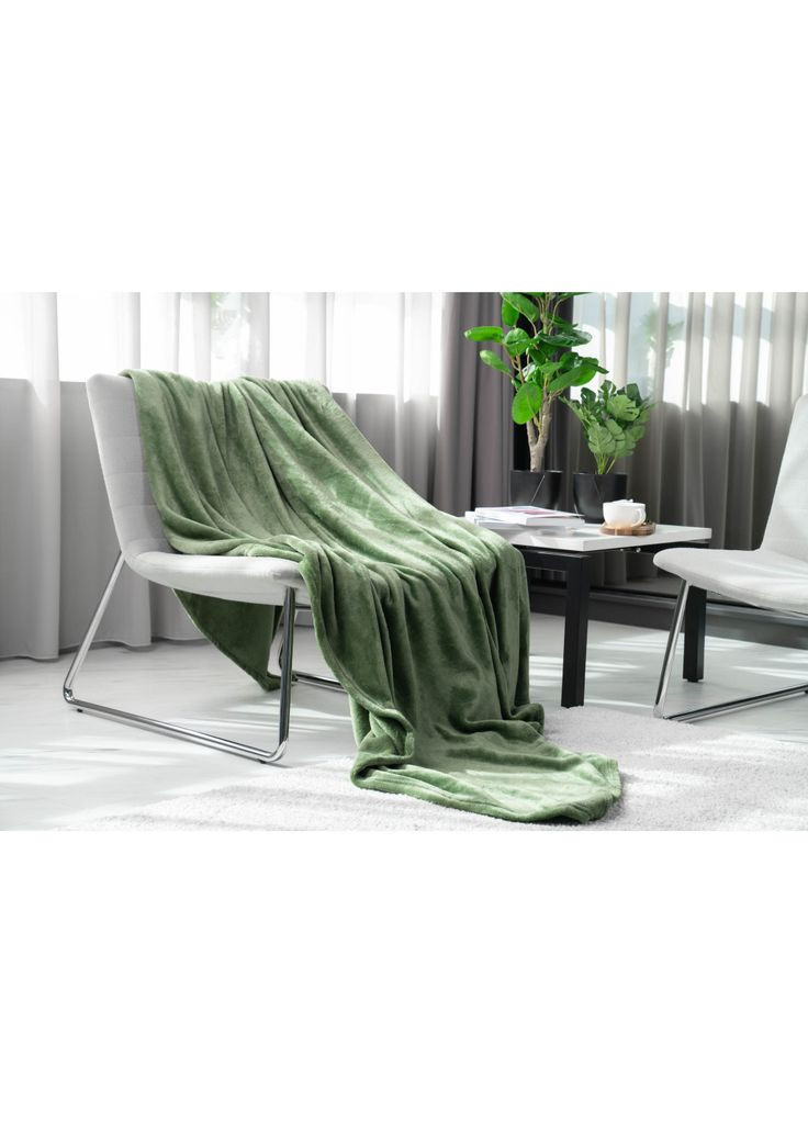 Плед Flannel, 160х200 см (m420309) Ardesto Flannel зелений, 160х200 см (366566999)