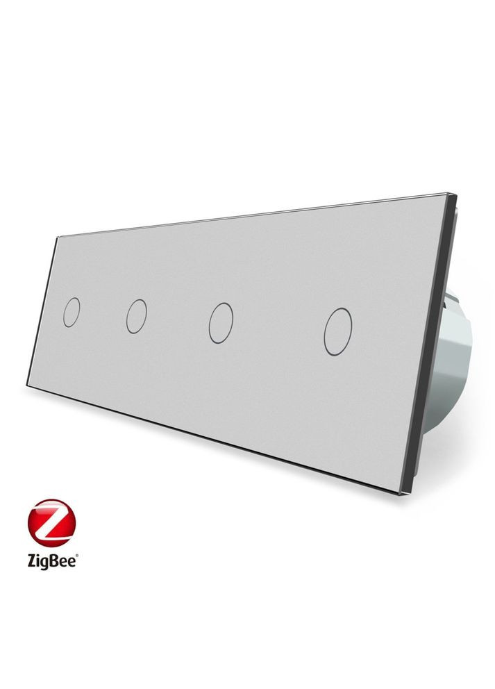 Умный сенсорный ZigBee выключатель 4 сенсора (1-1-1-1) стекло (VL-C704Z-15) Livolo (370985047)