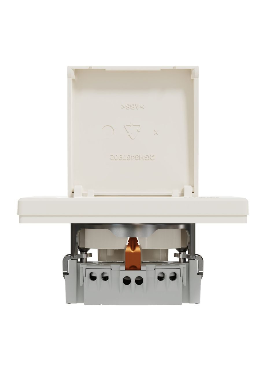 Розетка з кришкою та з заземленням, крем, Asfora, EPH3100123 Schneider (372582374)