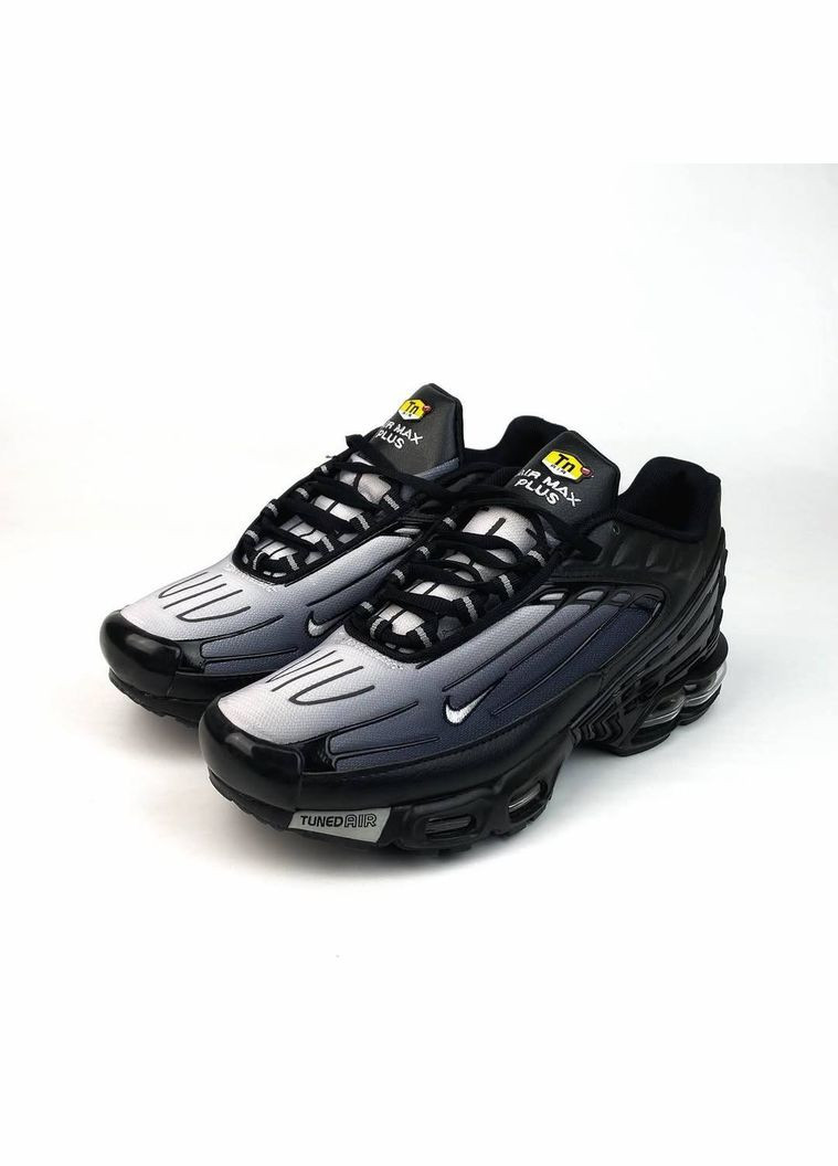 Чорні Осінні чоловічі кросівки nike black/white No Brand AIR MAX PLUS 3