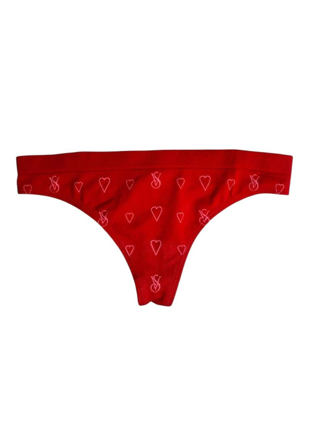 Трусики-стрінги жіночі з мікрофібри Seamless Thong Panty червоні Victoria's Secret (317250888)