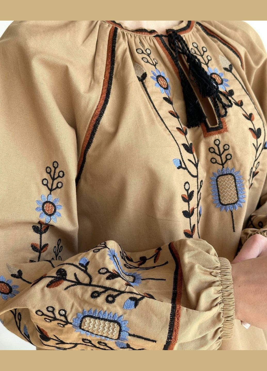 Жіноча вишиванка Василина кавова ESQ 4064 (303899003)