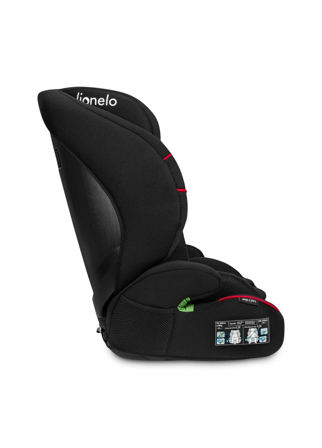 Детское автокресло LEVI I-SIZE SPORTY BLACK Lionelo (399549532)