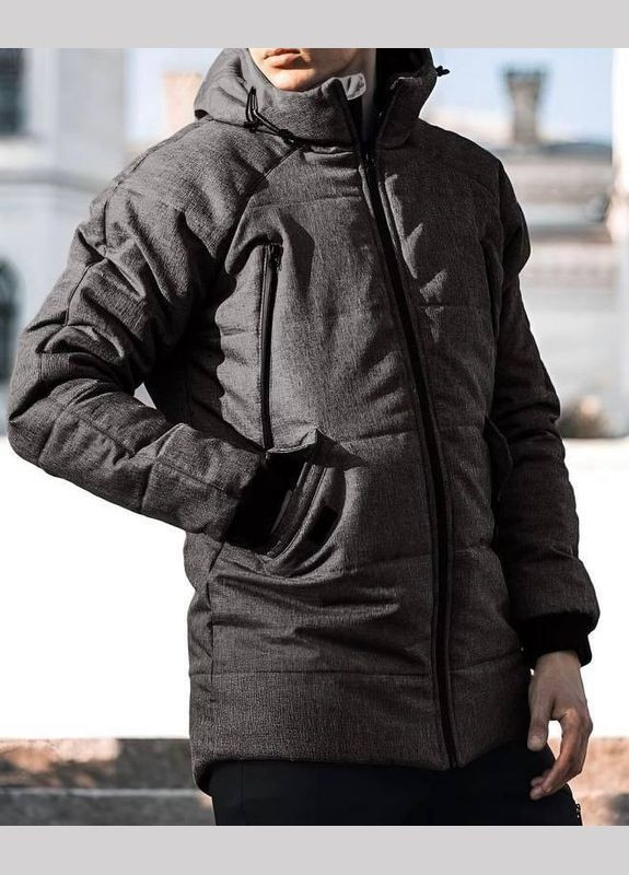 Графитовая зимняя куртка зимняя высокотехнологичная подкладка, удерживающая тепло и не парящая No Brand