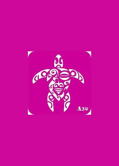 Трафарет Черепаха для біотату хною, блиск тату No А34 Boni Kasel (395405696)