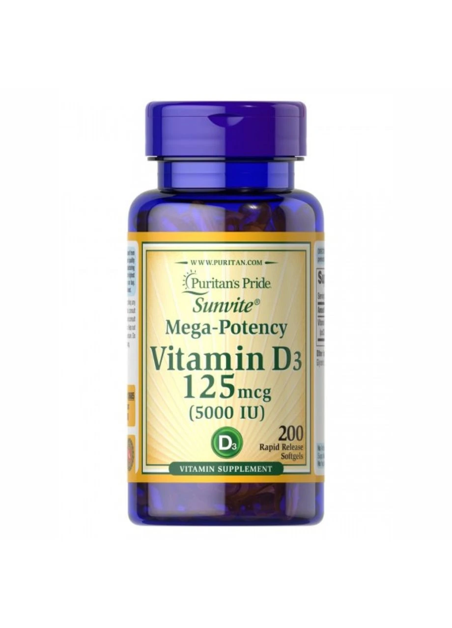 Vitamin D3 5000 IU - 200caps Puritans Pride (369398719)