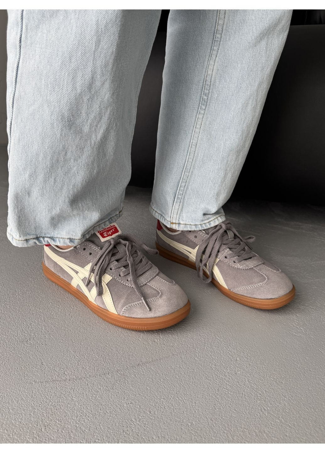 Темно-сірі Осінні кросівки чоловічі і жіночі asics onitsuka tiger tokuten deep ash | асікс онітцука тайгер токутен темно-сірі No Brand