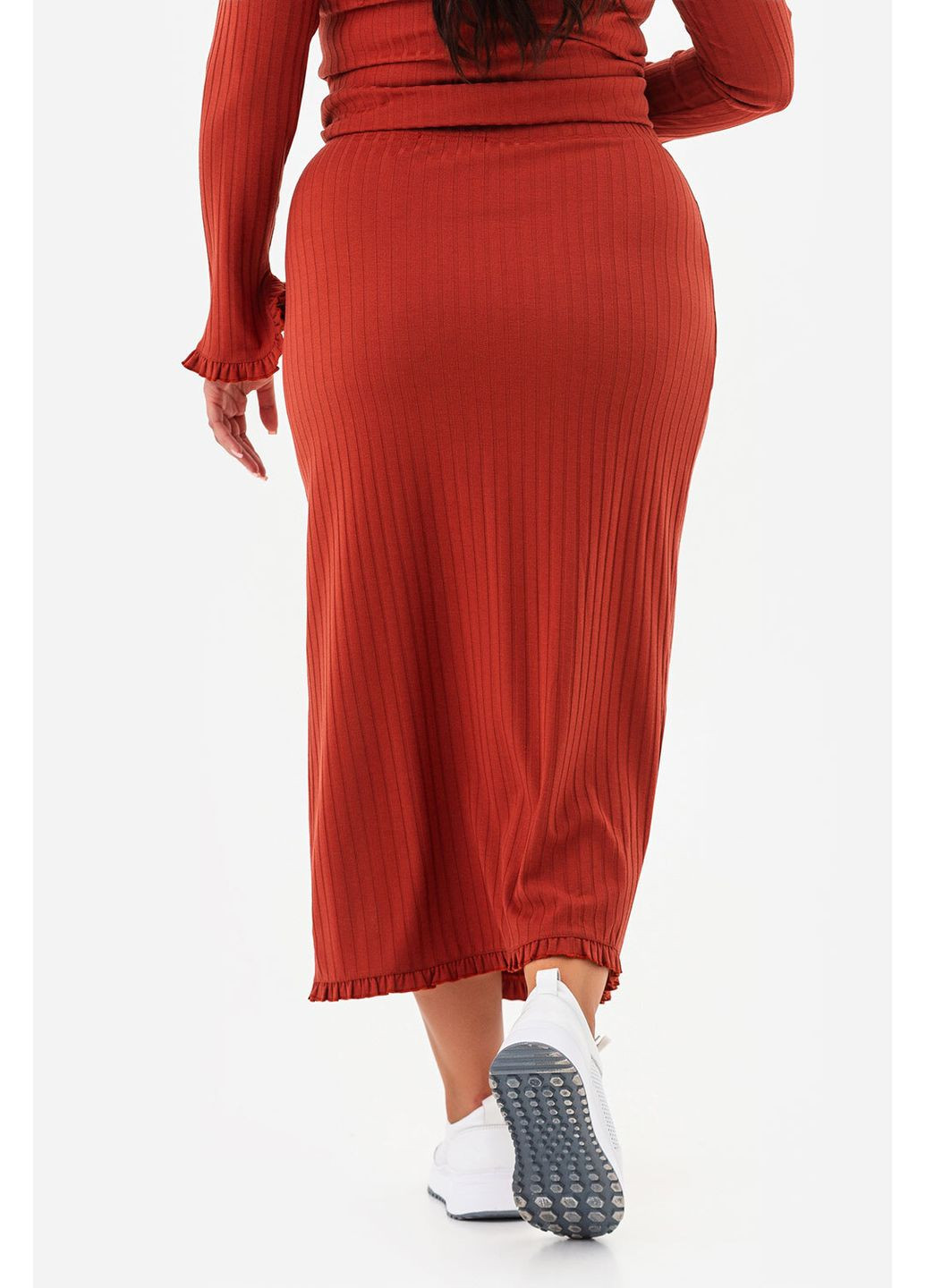 Оранжевая однотонная юбка ruffle терракотовая Garne