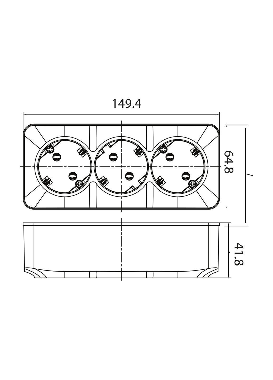 Тройная розетка с заземлением белая POWER MAX-3е Horoz Electric (346087635)