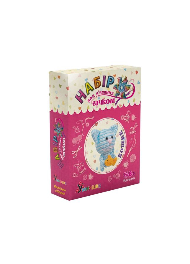 Дитячий набір для творчості "Котик" BK-005 в'язання гачком УМНЯШКА (305231691)