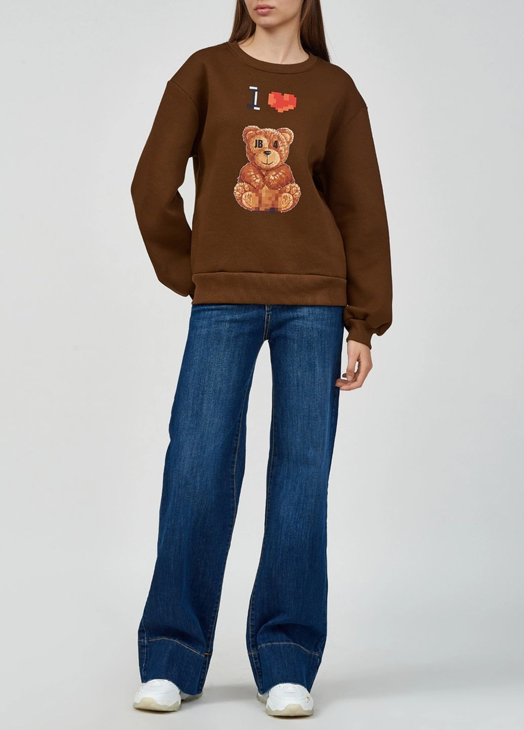 Коричневий світшот J.B4 (Just Before) (302947673)