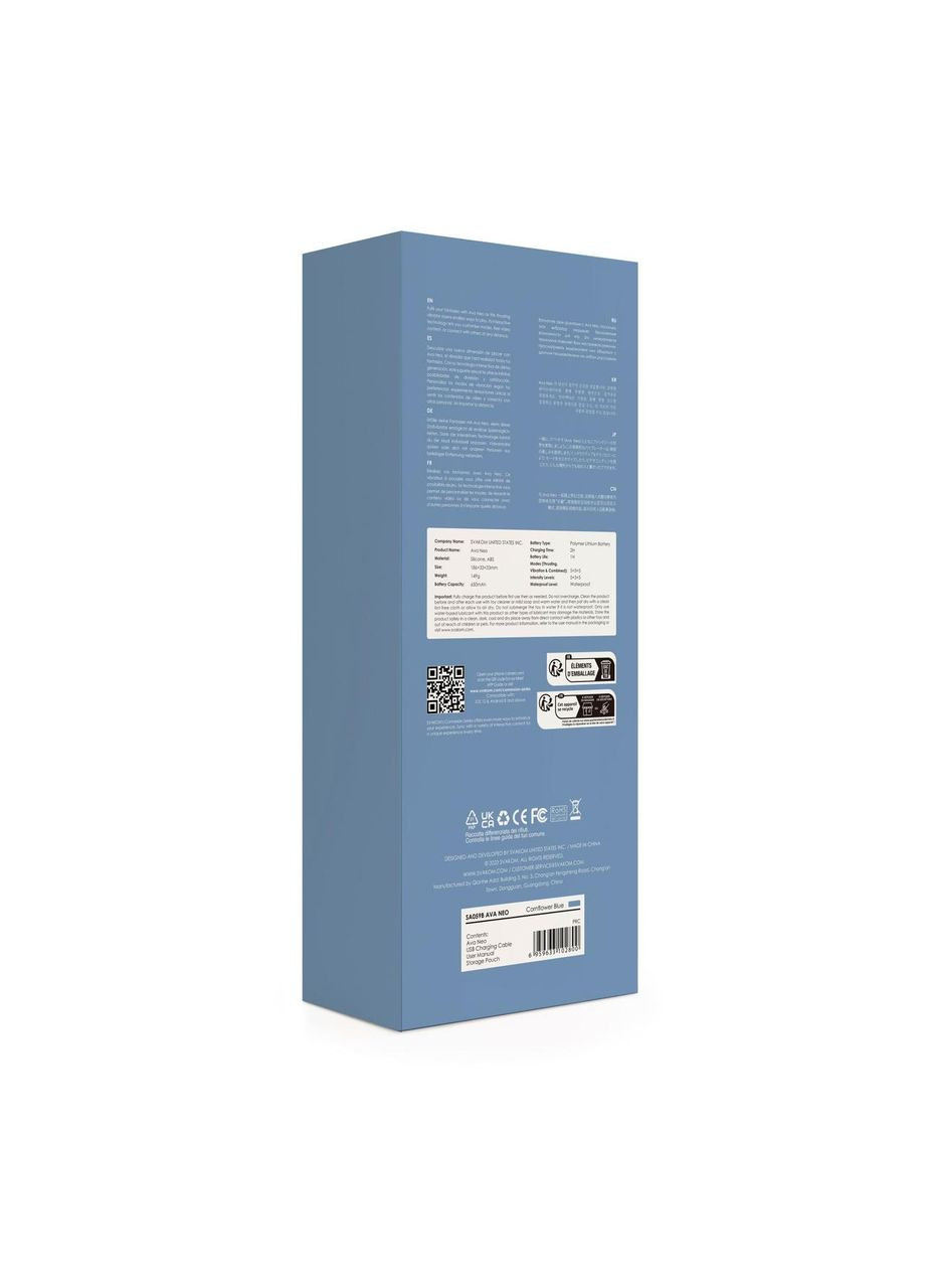 Смарт-вибратор с пульсацией Ava Neo, 15 режимов работы, водонепроницаемый Svakom (372737911)