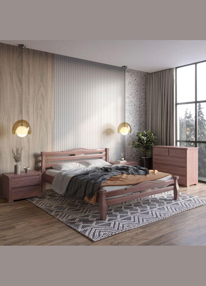 Двуспальная деревянная кровать Монако 160х190 см (MBG-4231) Mebigrand (368281631)