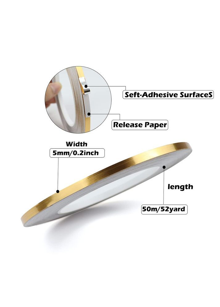 ПВХ-наклейка смуга Золота 20 м х 0,5 см для декору No Brand (358901503)